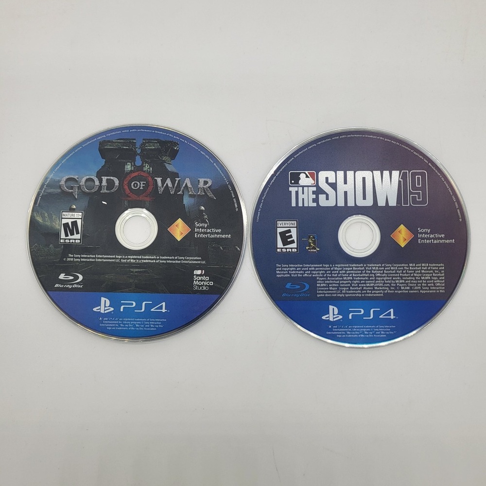 Lot Of 2 PlayStation 4 Games Discs Only (No Cases) God Of War & MLB The Show 19